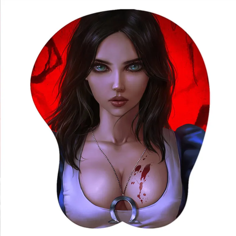 

New Gaming Computer Sexy Girls Alice madness Mouse Pad with Wrist Rest Mouse Pad 3D Fanart Mouse Pad Soft Silicone
