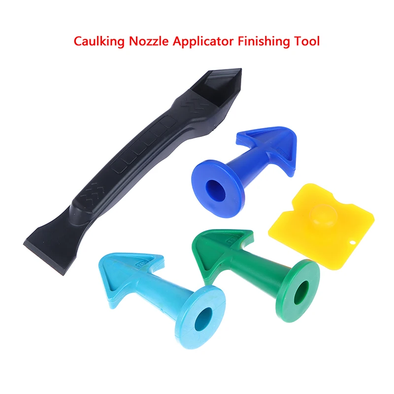 

5Pcs Caulking Nozzle Applicator Finishing Tool Spatula Plastic Glue Shovel Tile Brick Joints Floor Silicone Remover Hand Tool