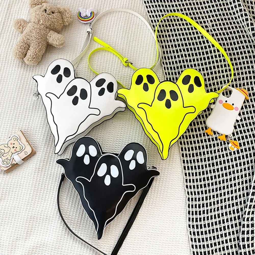 New Ladies Messenger Bags Spoof Fun Print Ghost PU Messenger Bag Funny Personality Soul Shoulder Bag Fashion Street Women Bag