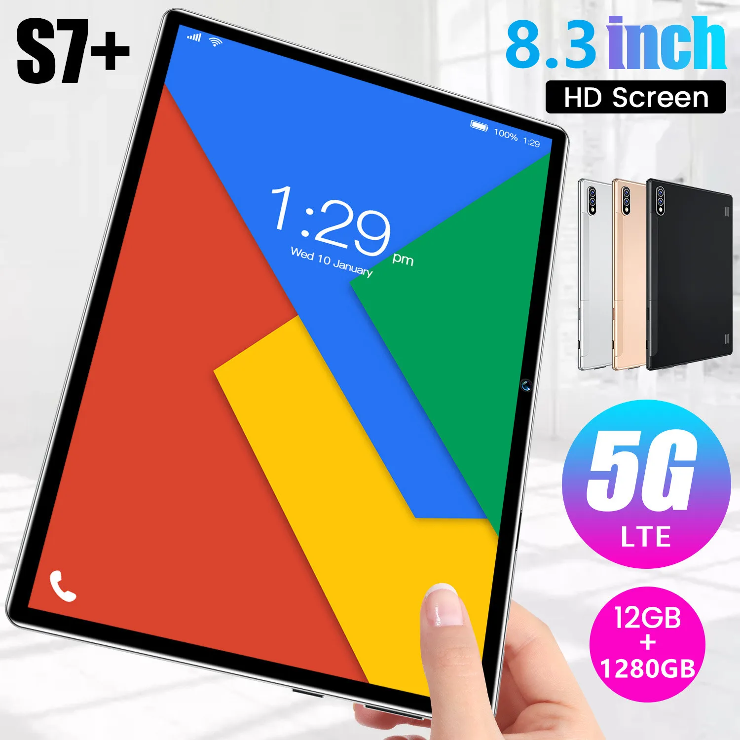

Tablet PC 8 inç S7+ fabrika satış 8000mAh 12 Core12GB RAM 1280GB ROM klavye ile Android Google oynamak telefon görüşmesi table