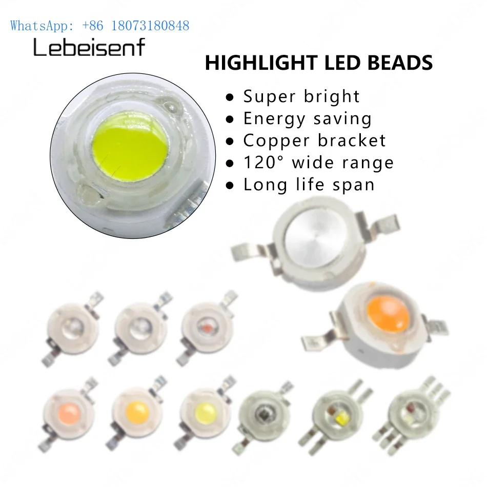 Новая низковольтная светодиодная лампа высокой мощности 1 Вт 3 высокий люмен