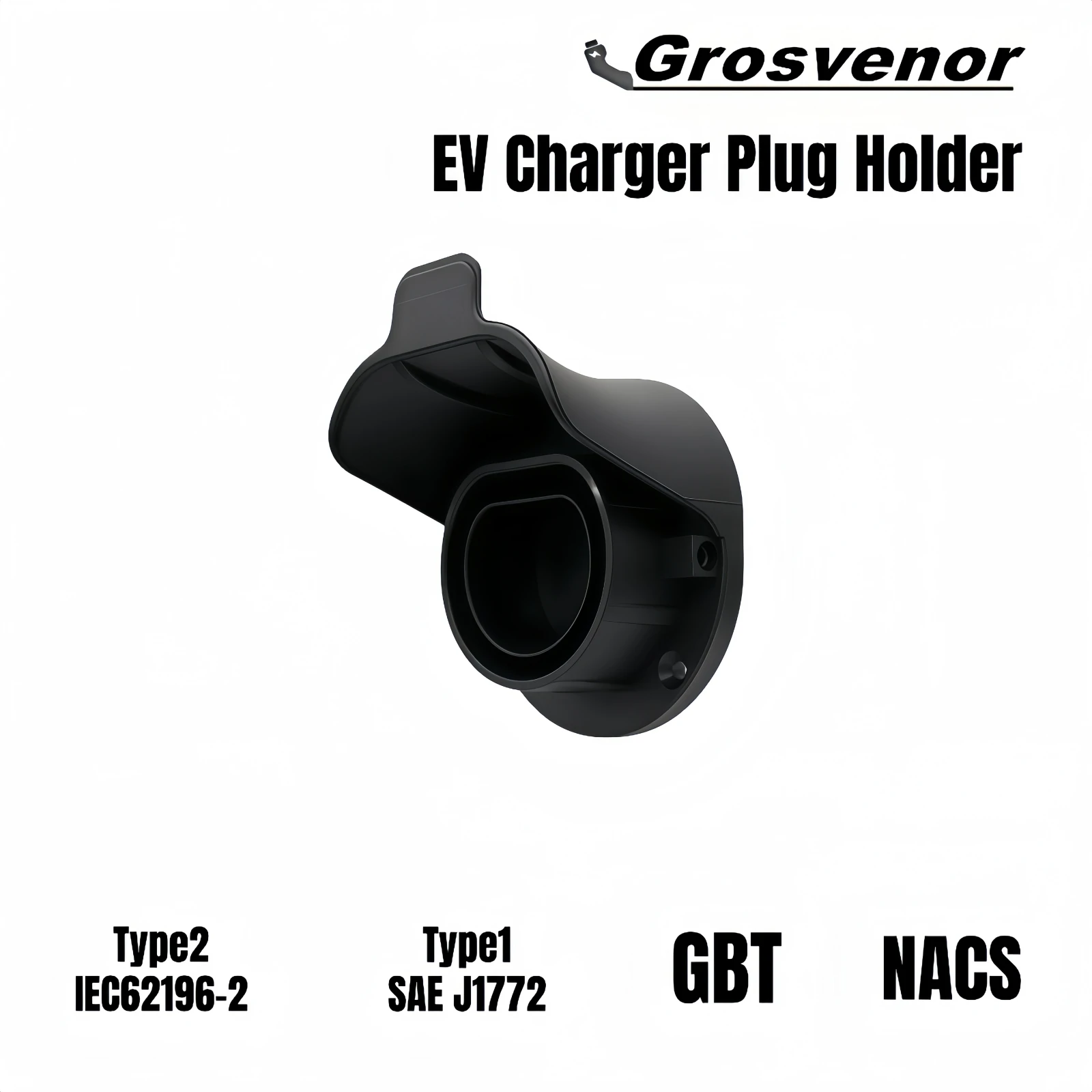 Фото Держатель зарядного кабеля для электромобилей Type1 Type2 GBT NACS SAEJ1772 IEC62196-2, аксессуары для настенных зарядных станций EVSE №1