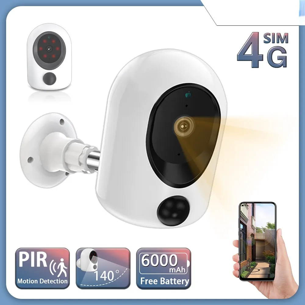 

Мини-камера видеонаблюдения, 3 Мп, 4G, SIM-карта, 6000 мАч