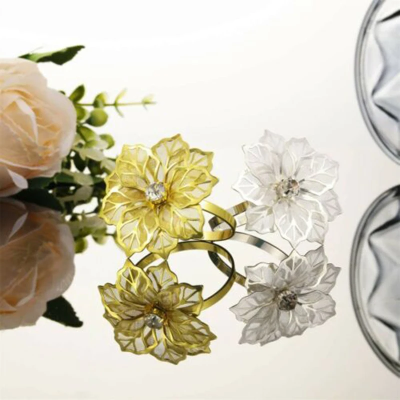 

Изысканное кольцо для салфеток из сплава, полый держатель для салфеток, декоративные салфетки, набор колец, изысканный высококачественный ...