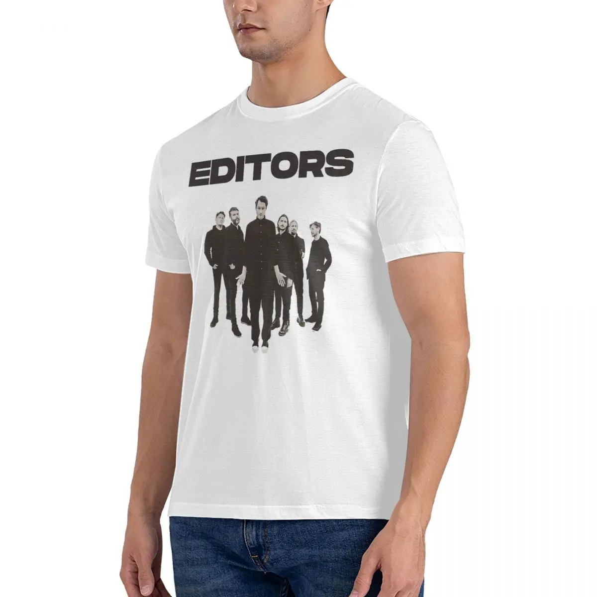 Футболка мужская с коротким рукавом и круглым вырезом хлопок логотипом группы