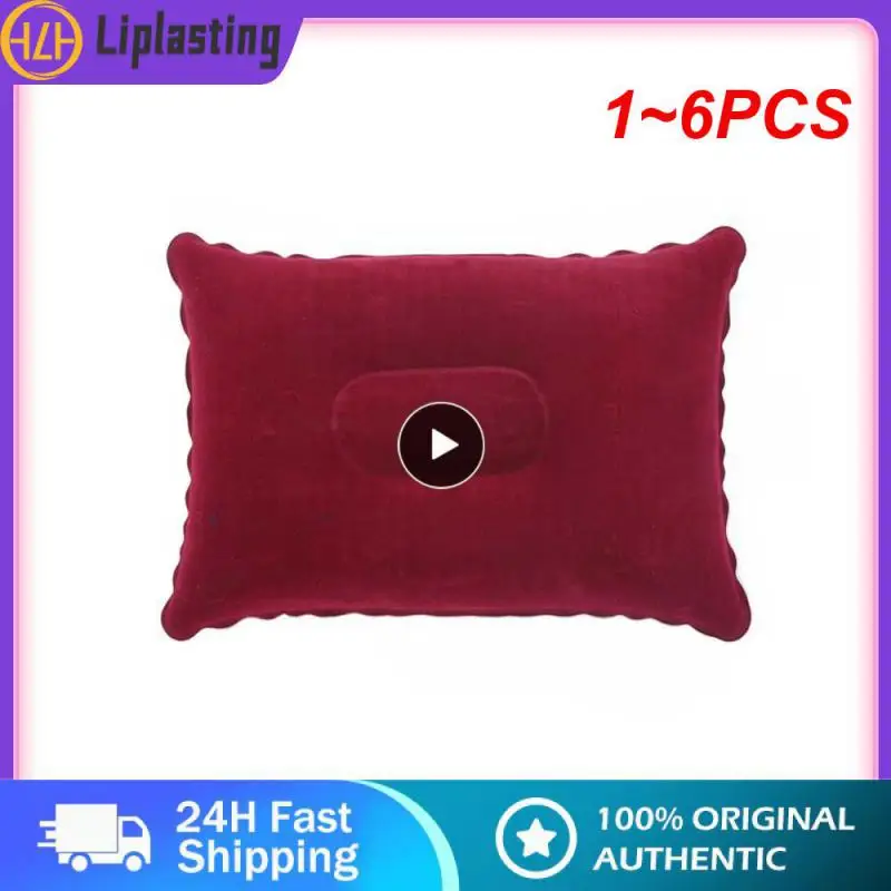 

1~6PCS Outdoor Inflatable Nap Pillow Inflatable Back Cushion PVC Flocking Throw Pillow Travel Pillow Camping Pillow