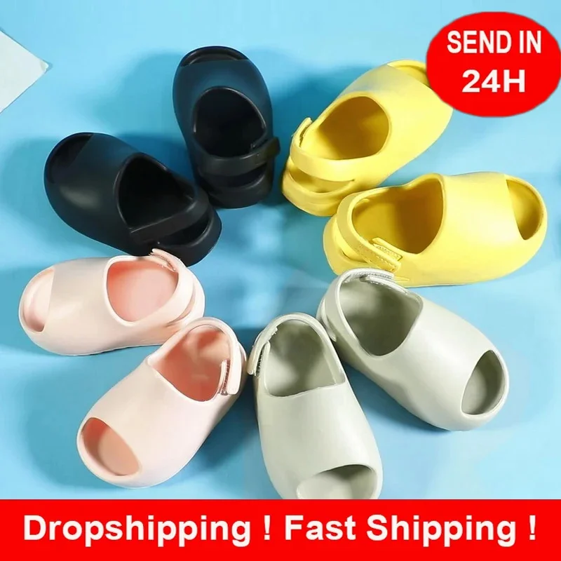 

Сандалии детские без шнуровки, мягкие легкие пляжные туфли из ЭВА, летние тапочки для детей ясельного возраста, для мальчиков и девочек