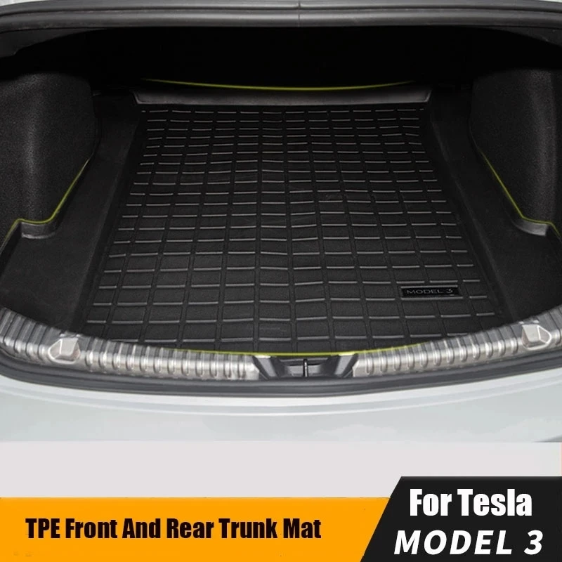 

TPE Car Rear Trunk Mat For Tesla Model 3 Y Car Waterproof Protective Pads Cargo Liner Trunk Tray Floor Mat Accessories 2017-2022