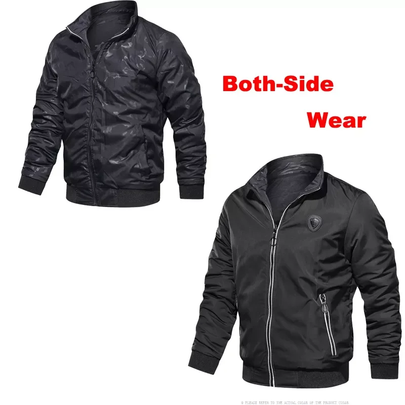 Men Both-Side Wear Thermal Cotton Thick Parkas Coats Casual Male Windbreaker Baseball Jackets Winter Men Bomber Jacket