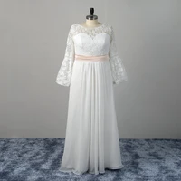 applique strainght wedding dresses white 2022 new summer lace chiffon bridal gowns with sashes royal train robe de mari%c3%a9e spring
