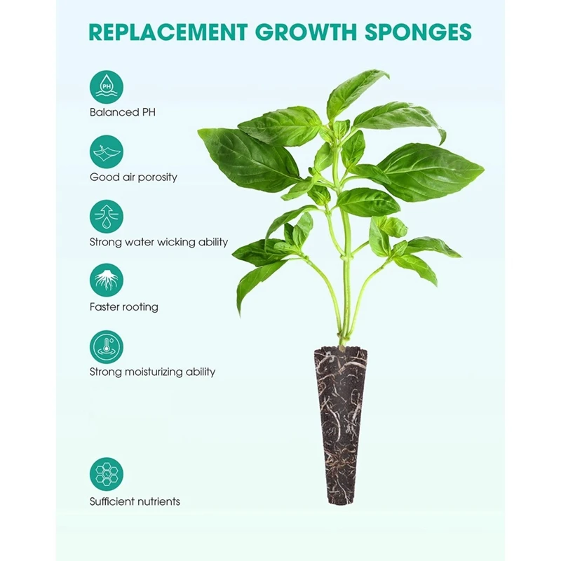 

150 Pack Grow Sponges, Seed Starter Pods Replacement Root , Refill Pods For Hydroponic Indoor Garden Growing System