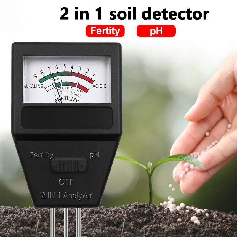 

2 in 1 Soil PH Fertility Meter With 3 Probes Soil PH Tester Plant Fertile Measure Device Acidity Meters For Garden Tools