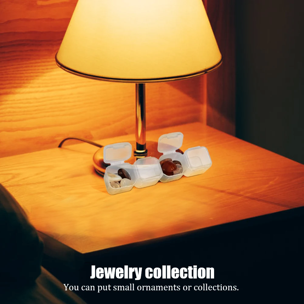 Прозрачная пластиковая коробка с 4 сетками бусины для таблеток футляры хранения