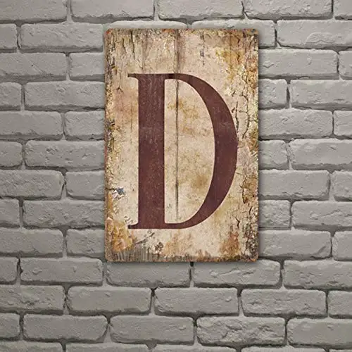 

Zclenergy Signs Vintage tin Sign Letter D,8 X 12 Inch,Hanging Wall 26 Letters Metal Alphabet Wall Letter for Home, Bedroom, Bar,
