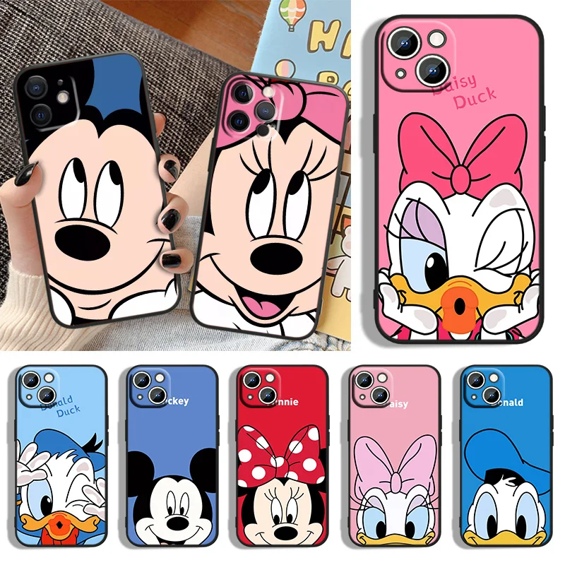 

Mickey Minnie Couple Phone Case For Apple iPhone 14 13 12 11 XS XR X 8 7 6 6S 5 5S SE Pro Max Plus mini Black Cover