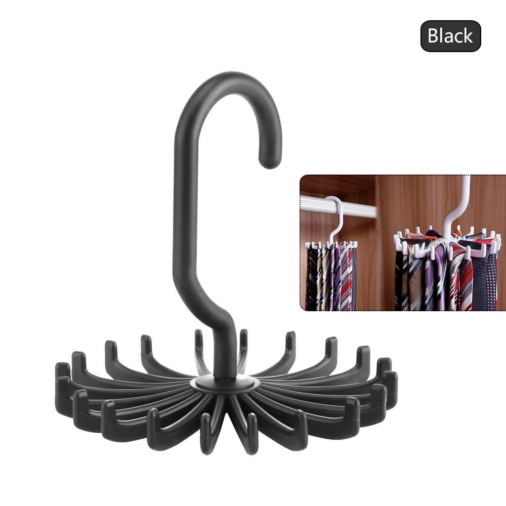 

Creative Multi-function Tie Hanger Plastic Portable Tie Rack Closets Rotating Hook Holder Belt Clothes Tie Rack Storage