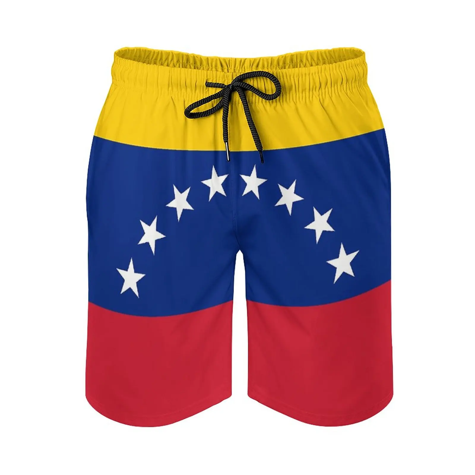 

Flag of Venezuela Bandera Venezolana Venezuela Anime BeachUnique Adjustable Drawcord Breathable Quick Dry Men's Beach ShortsCasu