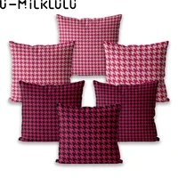 swallow gird throw pillow covers geometric simple cojines decorativos 4040 45x45 pink linen cushion cover chair art fall decor