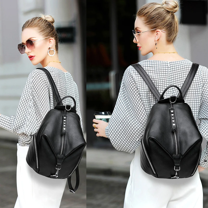 

Женские рюкзаки из 100% натуральной кожи, дорожные вместительные школьные ранцы для девочек 2022, дизайнерский женский рюкзак для подростков