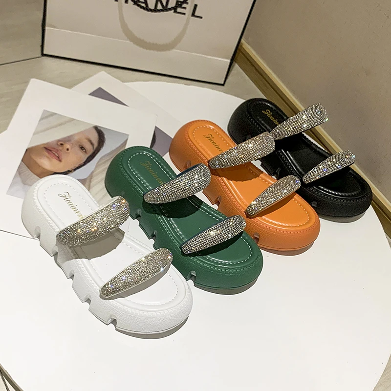 Женские босоножки на танкетке оранжевые сандалии массивной нескользящей