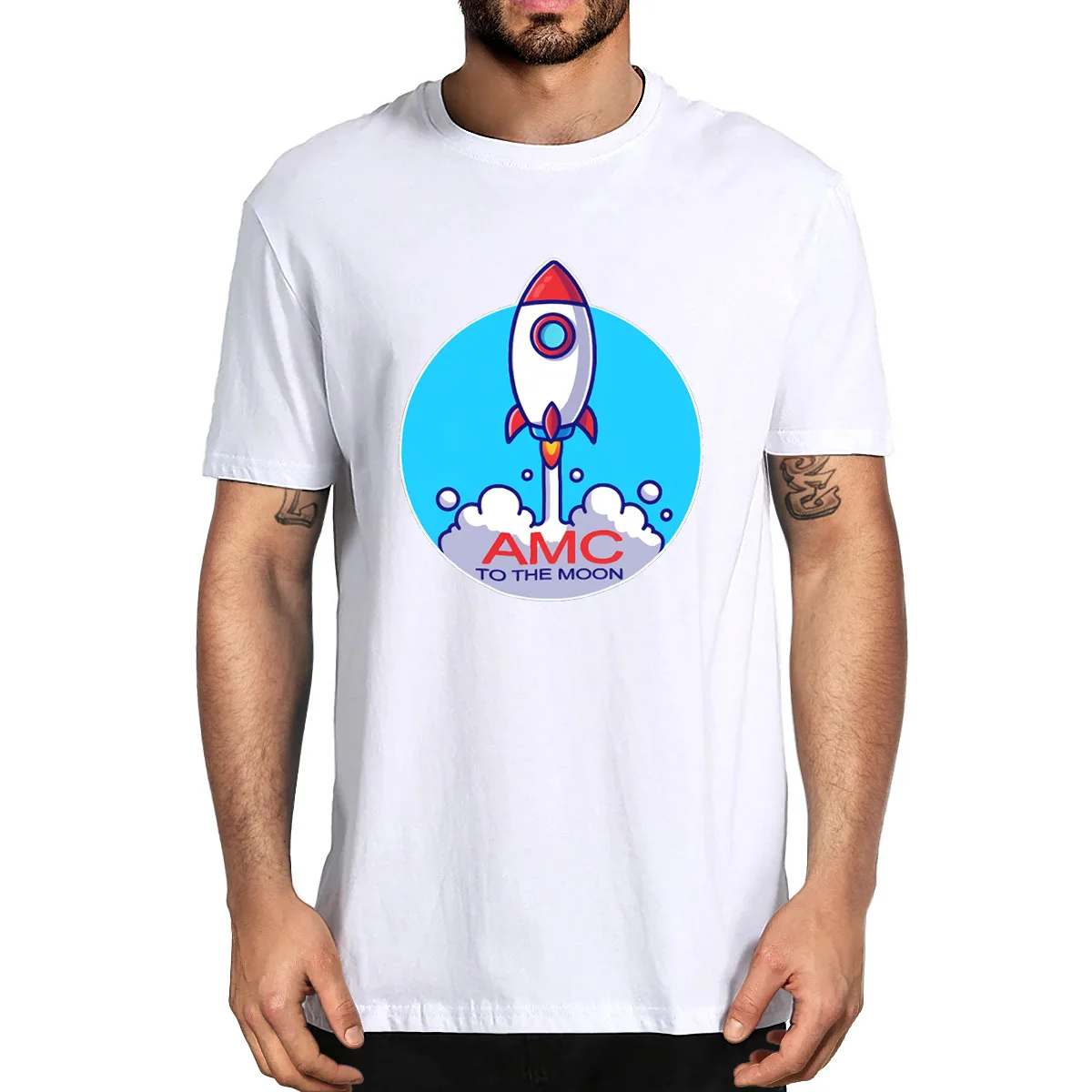 

Unisex 100% Cotton AMC To The Moon Investing Wallstreetbets Premium Funny Summer Men's Novelty T-Shirt Casual Streetwear Women