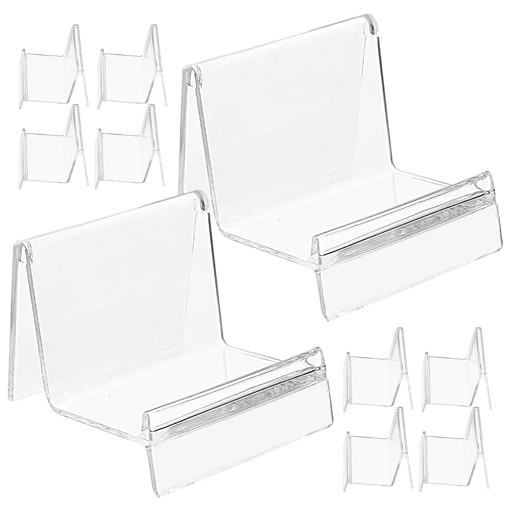 

10 Pcs Transparent Display Stand Desktop Cards Wallet Organizer Glasses Storage Box Business Holder Rack Miss Toiletry