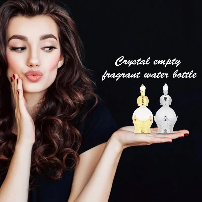

Empty Crystal Perfume Bottle Empty Decorative Jeweled Fancy Crystal Glass Perfume Bottle Refillable Glass Dropper Bottle For