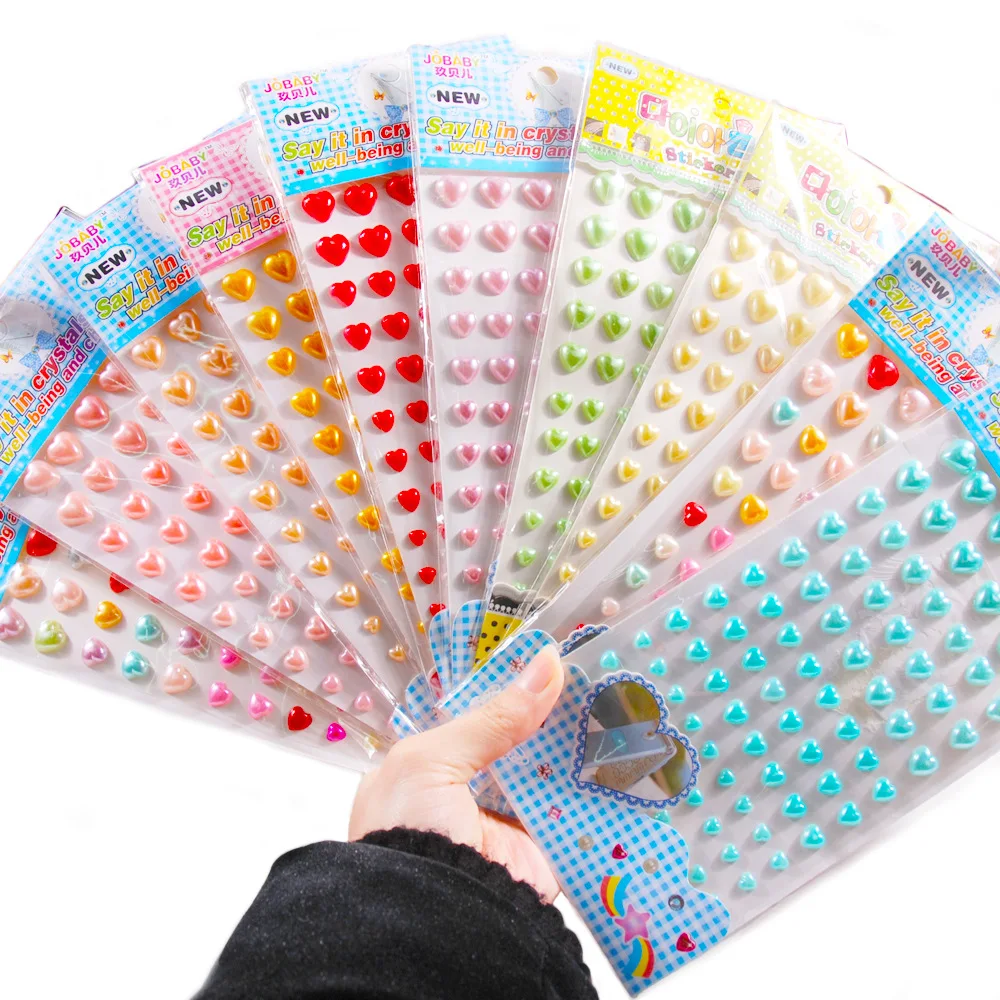 

New Love Pearl Children's Resin Stickers Hand-Paste Stickers Decoration Holiday Handicrafts DIY Face Decoration Tattoo Stickers