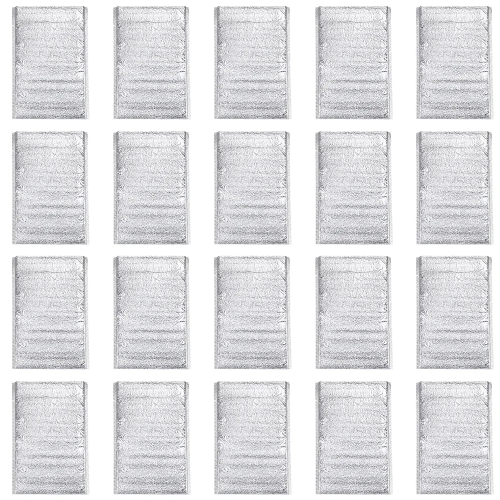 

20 Pcs Snacks Container Fresh-Keeping Aluminum Thermal Tote 25X20CM Fruits Storage Silver Pearl Cotton Shopping