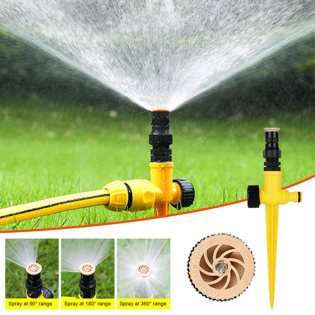 

360° Rotation Automatic Sprinkler Garden Irrigation Sprinkler Adjustable Nozzle Roof Cooling System with Ground Spike Garden Kit