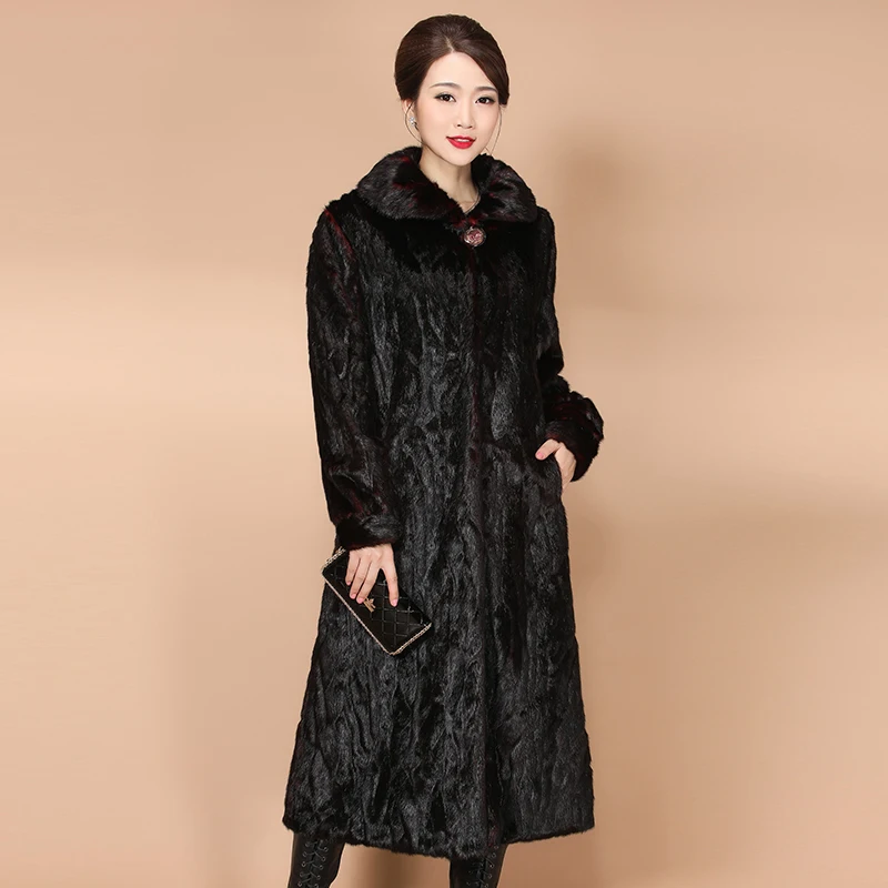 2023 Winter Warm Mink Fur Jacket Loose Female High-end Fur Jackets Parka Women Luxury Coat Long Thicken Fur Coats Plus SizeM-5XL