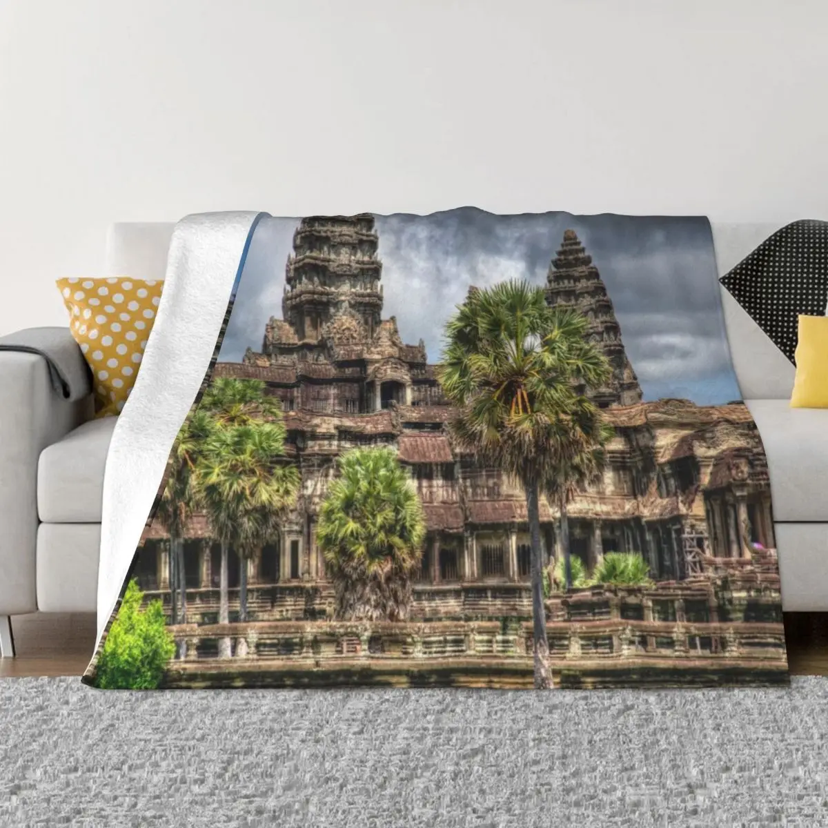 Angkor Ват храм Камбоджа плед одеяло Хэллоуин пушистые тяжелые кайды одеяла