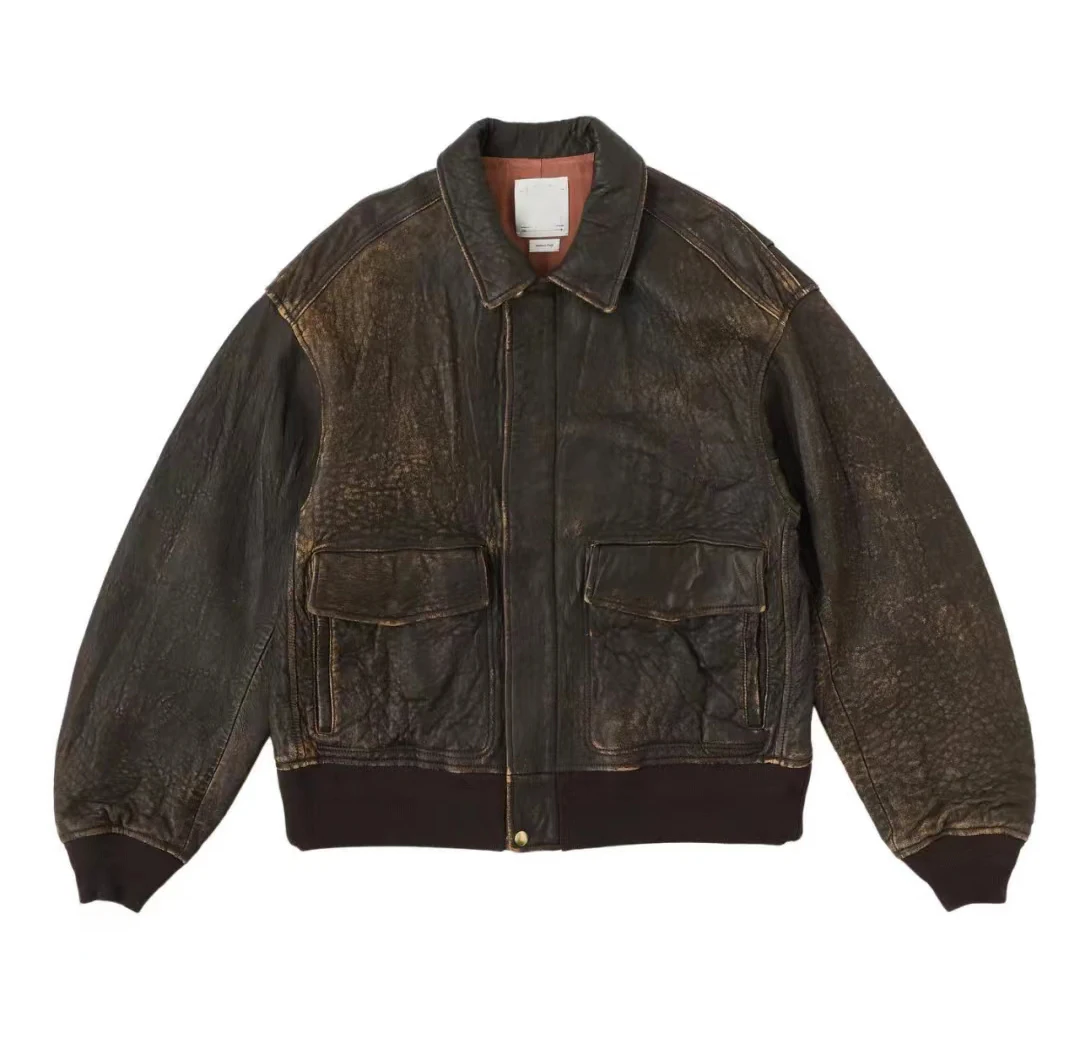 Мужская куртка из состаренной овечьей шкуры VISVIM FIL 22AW ELMENDORF Nakamura в японском стиле