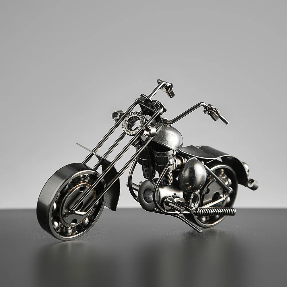 

Модель железного мотоцикла ручной работы, ретро фигурка мотора, металлические декоративные фигурки, железный мотоцикл, реквизит, винтажный домашний декор, детская игрушка в подарок