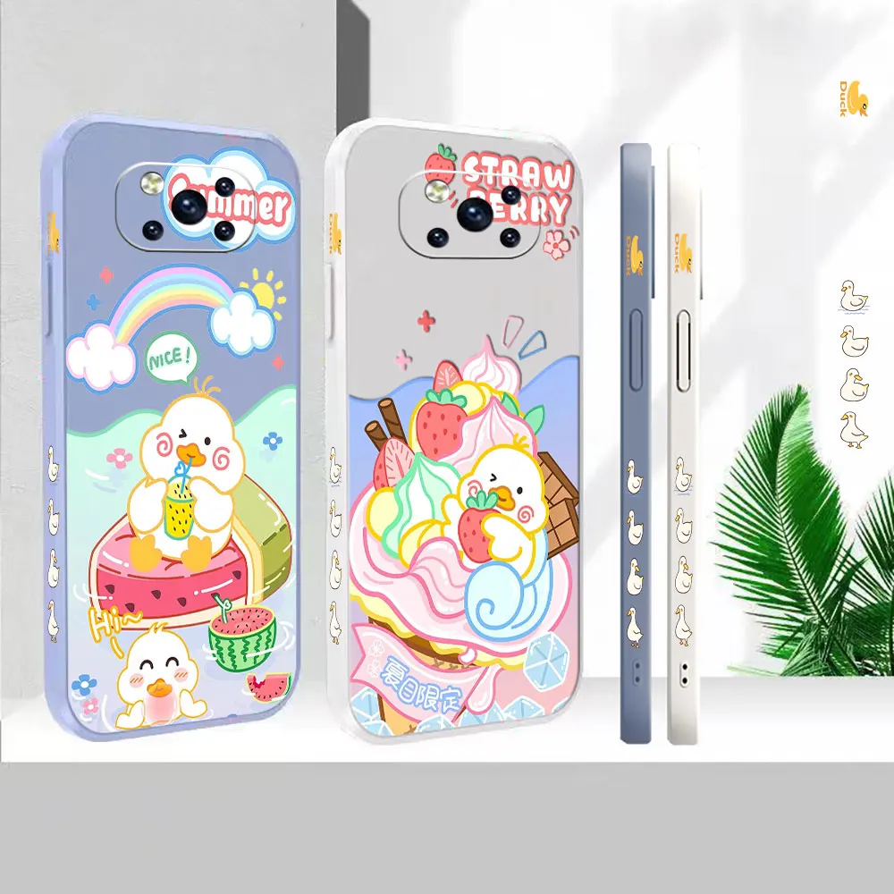 

Case For Xiaomi PCOO F3 M3 X2 X3 M4 GT 6X 8 CC9 CC9E MIX 2 2S 3 4 Black Shark 3 4 5 Pro Cartoon Ice Cream Doubt Duck Cover Funda