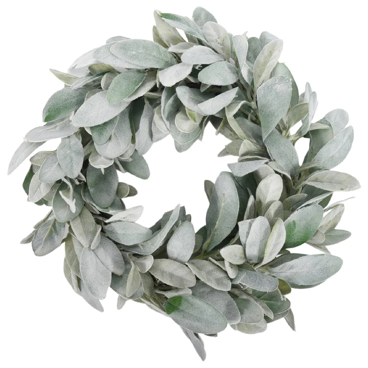 

Весенний венок из ягнят, Круглый круглый Повседневный венок с листвой на виноградной основе с зелеными листьями для входной двери