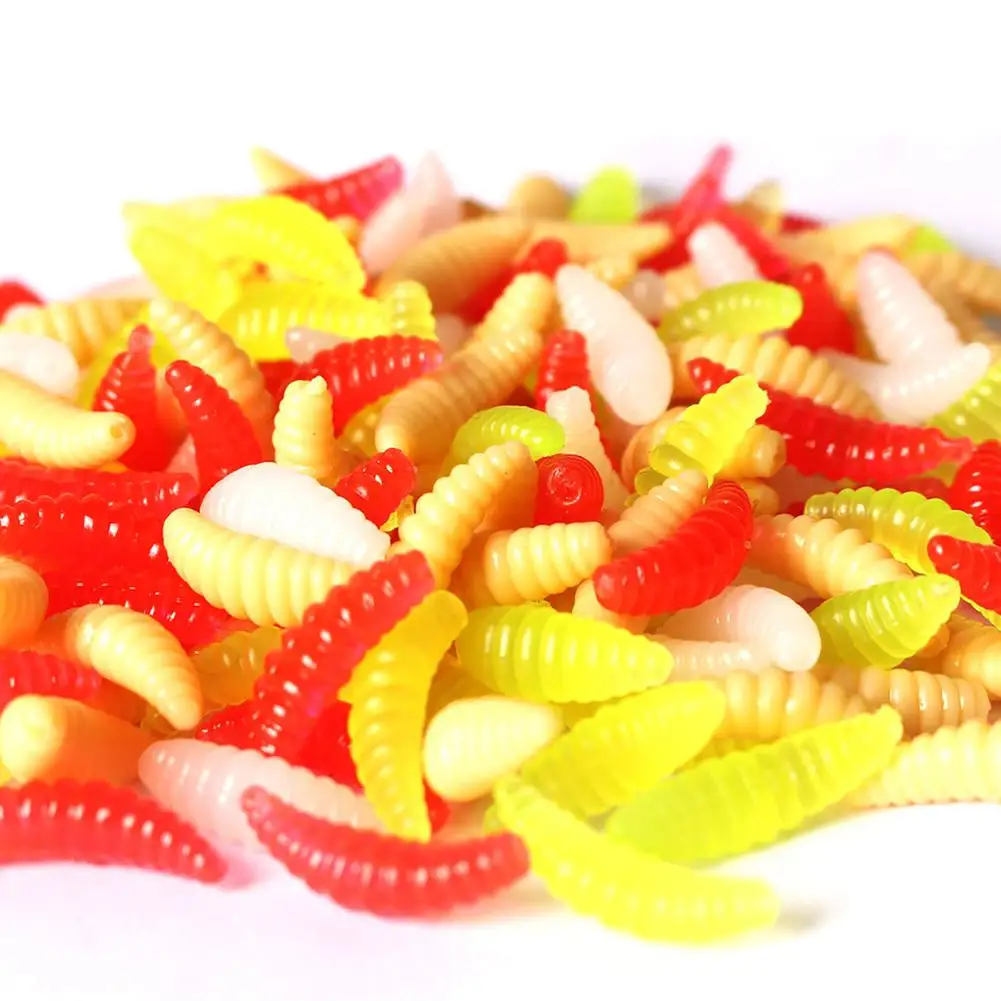 

200Pcs 2cm/0.3g Glowing Worm Baits Colorful Soft Fishing Lures With Fishy Smell For Fishing Enthusiasts