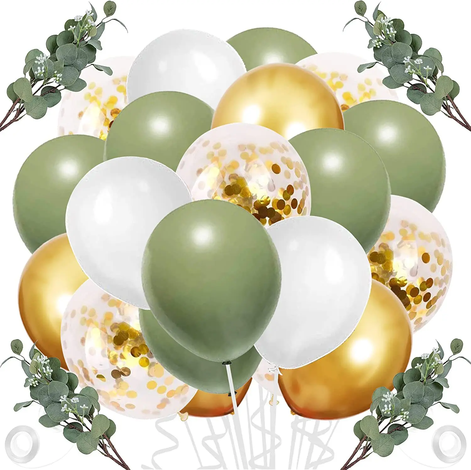 

60pcs Vintage Green Latex Balloons Birthday Party Wedding Theme Scene Layout Sequin Balloon Party Balloon Decoration