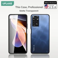 uflaxe original shockproof hard case for xiaomi redmi note 11 pro plus 5g note 11s anti yellow matte transparent cover casing