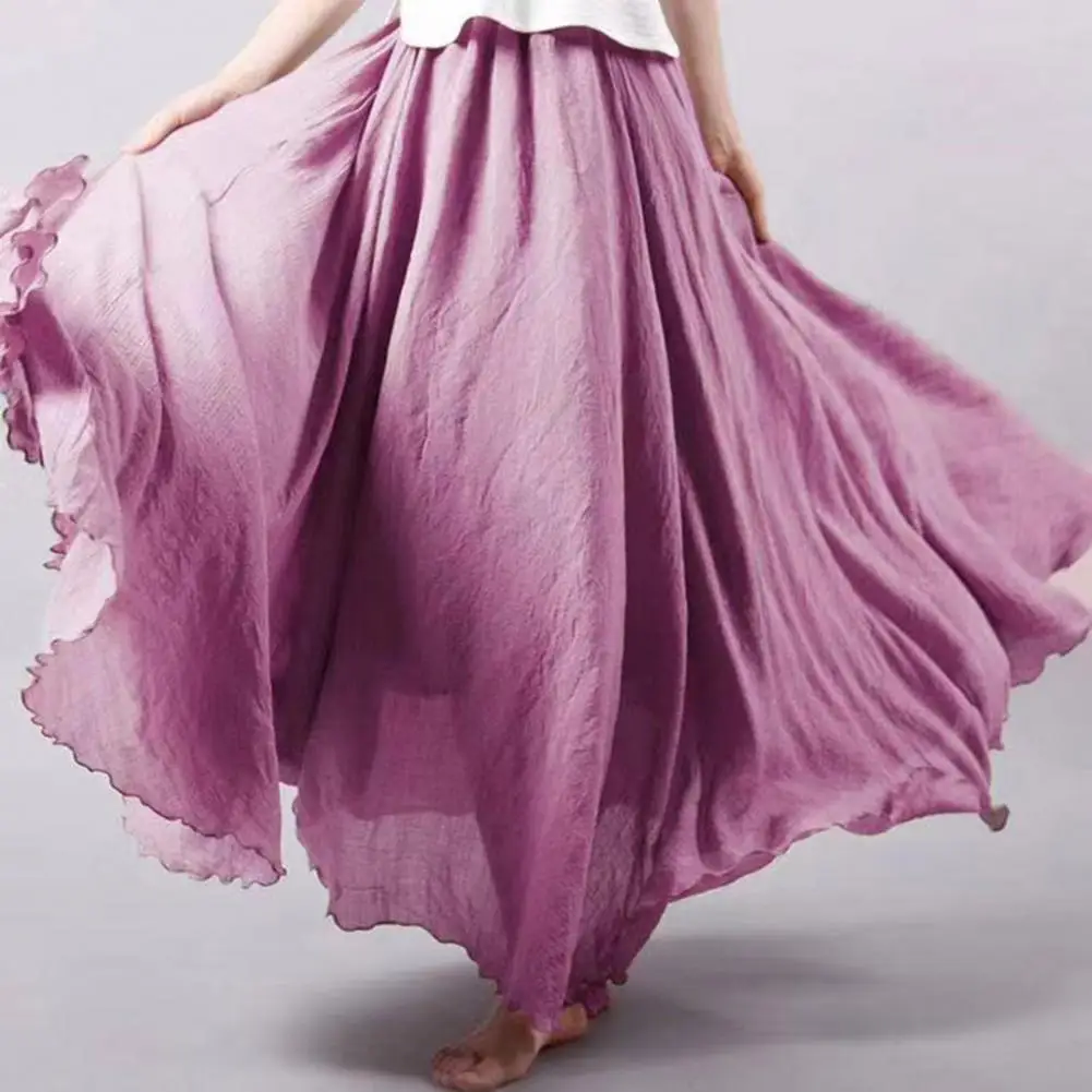 

Popular Ladies Skirt A-Line High-Waist Women Skirt Sweet Pure Color Women Skirt