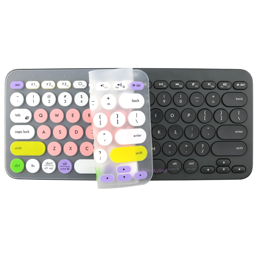 K380 Keyboard Cover for Logitech K380 for Logi Wireless Silicone Protector Skin Case Film TPU Shell English Korean Clear Black images - 6