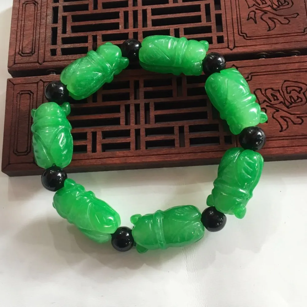 

Super Natural green Bracelet Beads Aid Academic Business Bracelets String Jade bangles Jewelr Accessories Jade Bangles