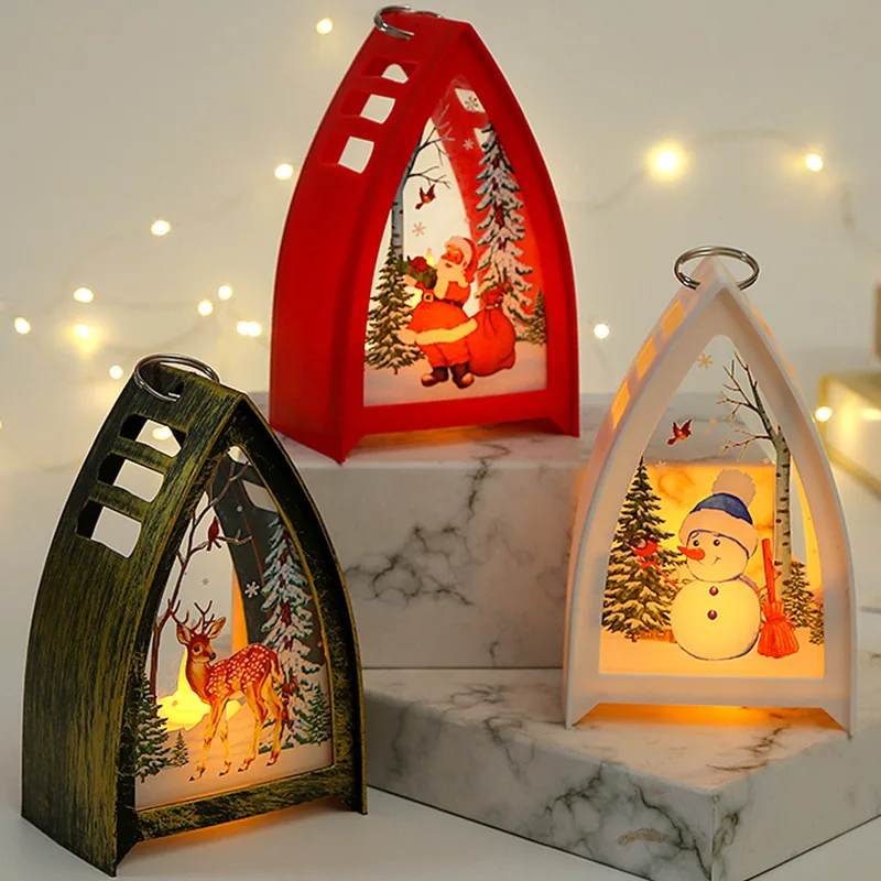 

Новый рождественский подвесной светильник в виде свечи, Рождественский детский портативный подвесной светильник, рождественское Ретро светодиодное Рождественское украшение для окна
