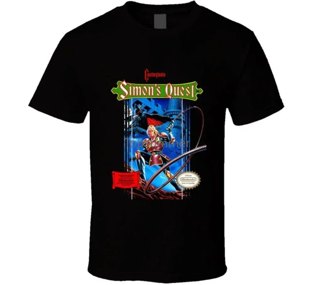 

2018 New Summer T-Shirts Simon'S Quest Castlevania 2 Box Art T Shirt Printed T Shirts Men'S Streetwear