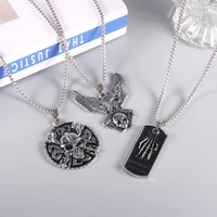 long 2022 new alloy geometric pirate skull mens necklace punk style death scythe ladies sweater chain eagle hand bone jewelry