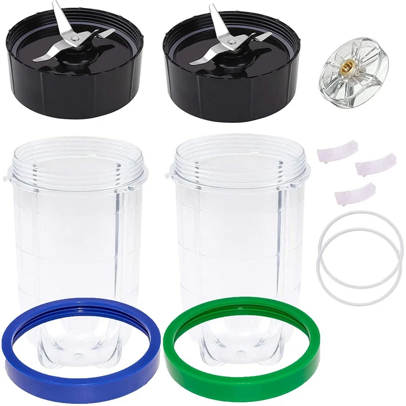 

12Pcs Cross Blad 16Oz High Can Cup Damping Pad And Gasket And Cup Lip Ring Replacement Kit For MB1001 250W Agitator