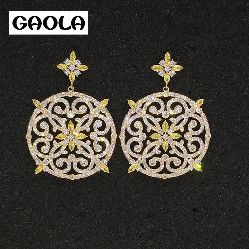 

Женские серьги-гвоздики с фианитами GAOLA, серьги золотого цвета, GLE4564, 2016