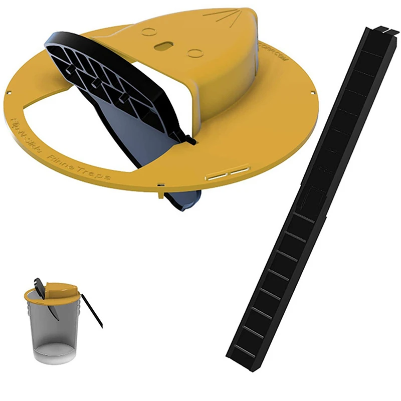

Reusable Smart Mouse Rat Trap Plastic Flip Slide Bucket Lid Mouse Rat Mouse Trap Humane Bucket Lid Door Plastic Flip Slide