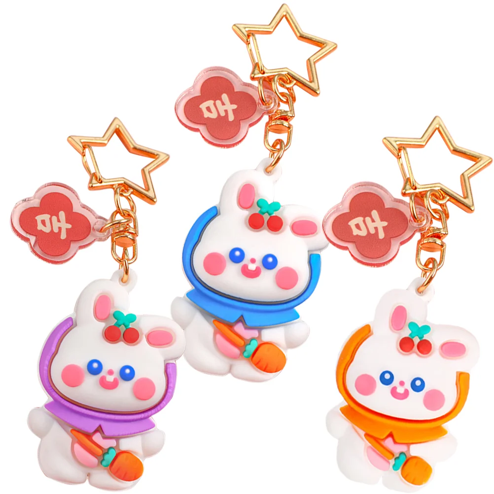

Key Keychain Rabbit Keyring Year Bunny Pendant Ring Animal Purse Holder Cartoon Good Chain The Gift Luck Jewelry Charm Christmas
