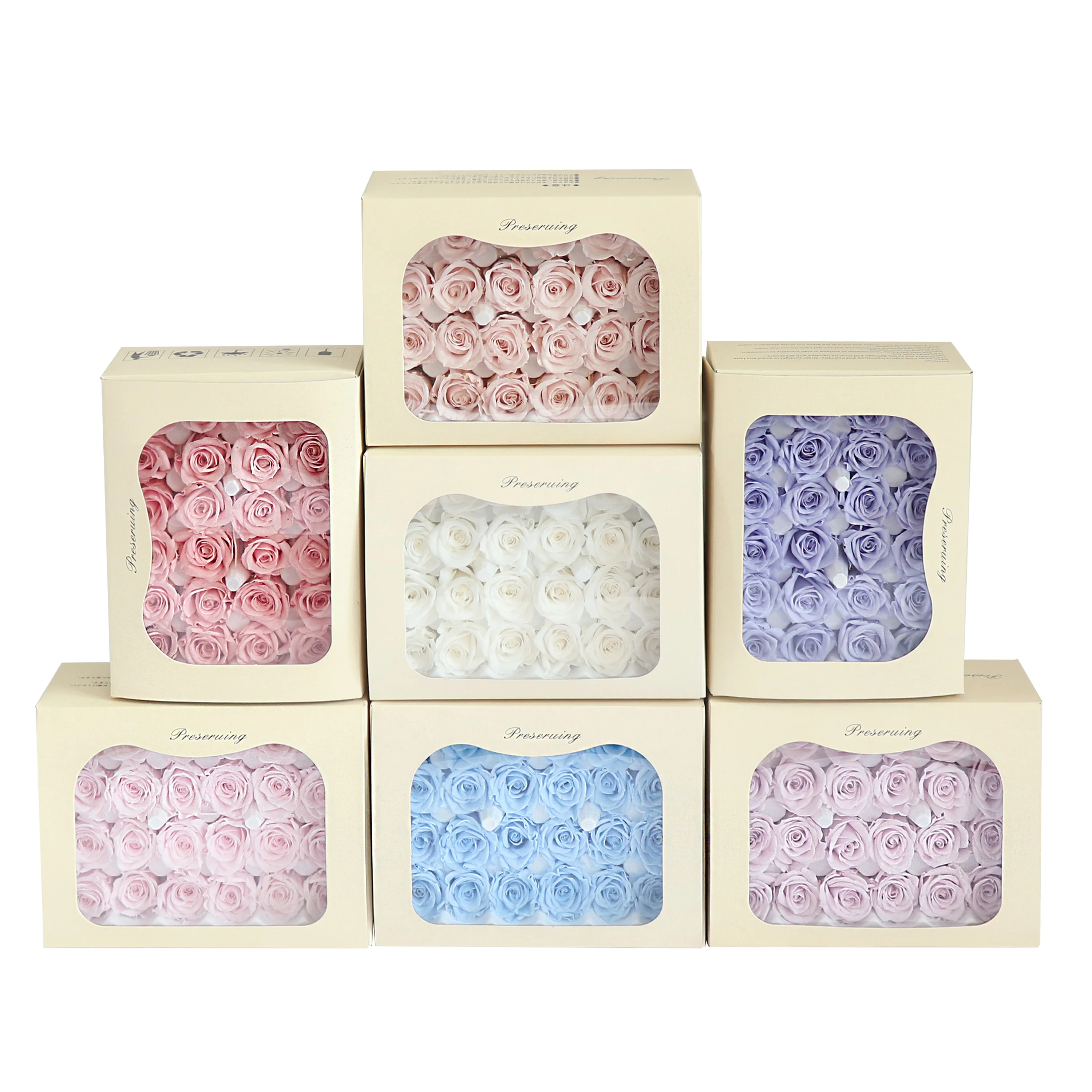 24 шт. мини-храненные головки роз 2-3 см класс B настоящая вечная долговечная роза